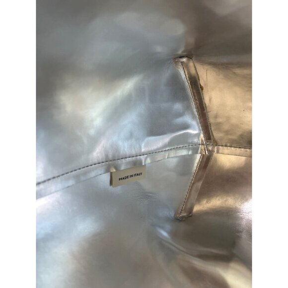 Mansur Gavriel Large Metallic Croc Tote Silver Womens Size OS - Picture 12 of 15